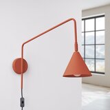 Nice Lamps Stenska svetilka z vtikačem v barvi terakote Zylo – | Shoptok.si