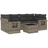 Maison Chic Seti vrtnega pohištva - Vrtna garnitura - Vrtni pohištvo set 7-delna z blazinami siv poli ratan, (21803017) | Shoptok.si
