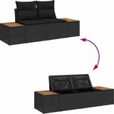  Vrtna sedežna garnitura z blazino 5 pcs Črna Poly ratan, (5000134113) | Shoptok.si