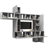  10-dijelni set TV ormarića siva boja betona konstruirano drvo | shoptok.hr