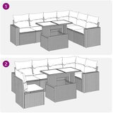 vidaXL 7-dijelni set vrtnih sofa svjetlosivi od poliratana | shoptok.hr