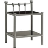 vidaXL Noćni ormarić sivo-crni 45 x 34,5 x 60,5 cm od metala i stakla Cijene