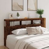 vidaXL LED uzglavlje boja drva 200x18,5x103,5 cm konstruirano drvo | shoptok.hr