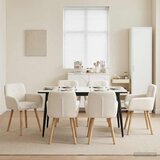 vidaXL Trpezarijske stolice 6 pcs Bouclé Krem 59 x 57 x 85 cm | shoptok.hr