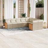 vidaXL 9-dijelni set vrtnih sofa s jastucima bež od poliratana | shoptok.hr