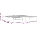 Metalni okvir za krevet crni 193x203 cm | shoptok.hr