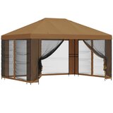 vidaXL Vrtni gazebo s stranskimi stenami 4 × 3 m Bež, (5000218826) Cene