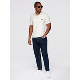 Ombre Men's stylish stretch fabric polo shirt - cream | Shoptok.si