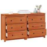  Kreveta 2 kom. Vosak Smeđa 140 x 35 x 80 cm Masivna borovina - Vosak smeđa | shoptok.hr