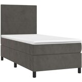  Box spring postelja z vzmetnico LED temno siva 100x200 cm žamet, (20789207) | Shoptok.si