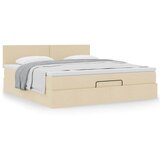  Otomanski krevet s madracem krem 160x200 cm od tkanine Slike