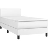 s oprugama i madracem bijeli 80 x 200 cm od umjetne kože | shoptok.hr