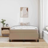 vidaXL Posteljni okvir z vzmetnico Kapučino 120 x 200 cm Umetna koža | Shoptok.si