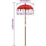  Balineški Parasol Ostalo Crvena x 260 cm Pamuk i čvrsto drvo | shoptok.hr