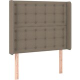 Maison Chic posteljno vzglavje - vzglavna omarica - nočna omarica z ušesi taupe 93x16x118/128 cm blago, (21711433) Cene
