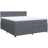  Krevet s oprugama i madracem tamnosivi 200x200 cm baršunasti | shoptok.hr