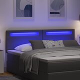  LED glava kreveta Siva 180 cm Lažna koža | shoptok.hr