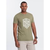 Ombre Men's motorcycle style printed t-shirt - olive | Eponuda.ba