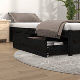 Furnova Ladice za krevet 4 kom crne od masivne borovine | shoptok.hr