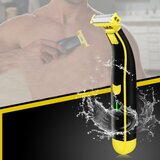 SARAHE Prenosni električni brivnik z USB polnilnikom za moške (rumeno-črn), (22149306) | Shoptok.si