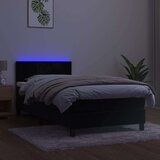  Box spring postelja z vzmetnico LED črna 80x200 cm žamet, (20725888) | Shoptok.si
