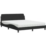 vidaXL Postelja z vzmetnico črna 160x200 cm žamet | Shoptok.si