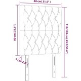 vidaXL LED posteljno vzglavje svetlo sivo 80x7x118/128 cm žamet | Shoptok.si
