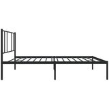  Metalni okvir za krevet s uzglavljem crni 100x190 cm | shoptok.hr