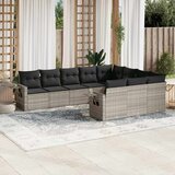  10-dijelni set vrtnih sofa poliratan s jastucima svijetlosivi | shoptok.hr