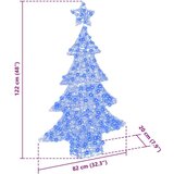 vidaXL Božično drevo med 100 LED Modra 120 cm Akril | Shoptok.si