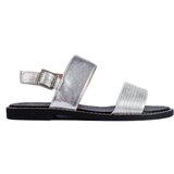 Shelvt Women's Silver Flat Sandals | Shoptok.si