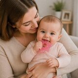 BabyOno Gelirana grickalica za zube Cvijet, roza | shoptok.hr