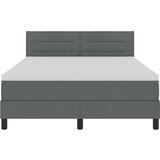 vidaXL Box Spring Krevet s Madracem i LED-om Tamno Sivi 140x200 cm Tkanina | shoptok.hr
