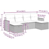  Vrtna garnitura - 6-dijelni set vrtnih sofa od poliratana s jastucima sivi - Siva sa spremištem 1 | shoptok.hr