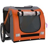 vidaXL Kolesarska prikolica za psa oranžna in črna oxford blago železo | Shoptok.si