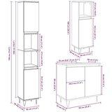 vidaXL 3-dijelni set kupaonskog namještaja siva boja betona drveni | shoptok.hr