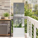 vidaXL Vrtni Sadič s Dekorativnom Pločom Srebrna 50 x 140 cm | shoptok.hr