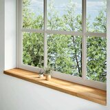  Okenske police 2 kosa svetlo rjava 160x30x2 cm trdna hrastovina | Shoptok.si