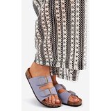 Boto Womens Sandals On Cork Platform With Golden Buckles Blue Lisavionea | Shoptok.si