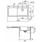 Franke mtk 611-100, vklj. ventil in posoda, posoda desno 124.0335.707 + sifon | Shoptok.si