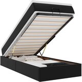  Otomanski okvir kreveta s madracem crni 100x200cm umjetna koža | shoptok.hr