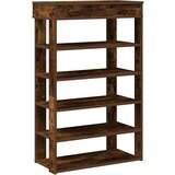 vidaXL Regal za čevlje dimljen hrast 60x30x98 cm inženirski les | Shoptok.si