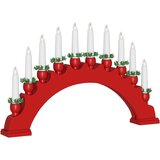 vidaXL Božični svečnik s 10 LED svečami 3 pcs Rdeča 47 x 5 x 29 cm | Shoptok.si