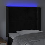  LED uzglavlje crno 83x16x118/128 cm baršunasto | shoptok.hr