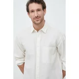 Calvin Klein Košulja s dodatkom lana boja: bež, relaxed, s klasičnim ovratnikom