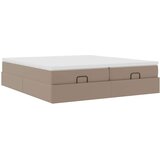 vidaXL Otomanski posteljni okvir z vzmetnicami kapučino 200x200 cm, (21608020) | Shoptok.si