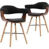 Furnova Jedilni stoli 2 kosa črno umetno usnje in ukrivljen les, (21928708) | Shoptok.si