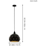 Eglo Roccaforte visilica/1, e27, prečnik 400, crna | Eponuda.com