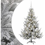 Umjetno božićno drvce s kuglicom 120 cm 150 LED lampica - Zelena i bijela 120 cm s LED-ima i srebrnim lopticama | shoptok.hr