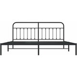  Metalni okvir za krevet s uzglavljem crni 193x203 cm | shoptok.hr